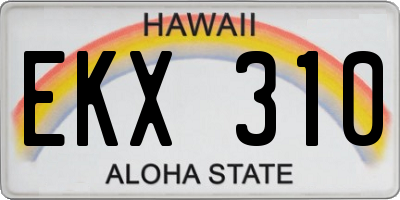 HI license plate EKX310