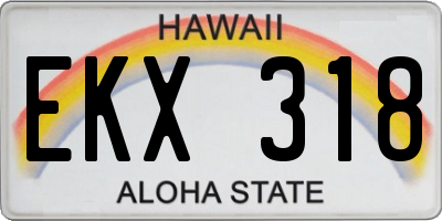 HI license plate EKX318