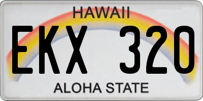 HI license plate EKX320