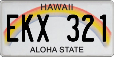 HI license plate EKX321