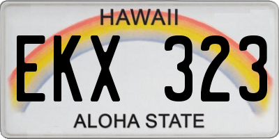 HI license plate EKX323