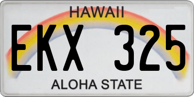 HI license plate EKX325