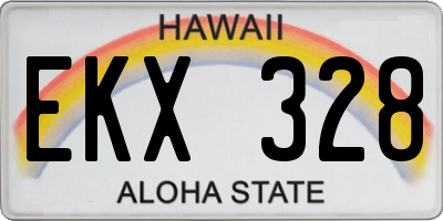 HI license plate EKX328