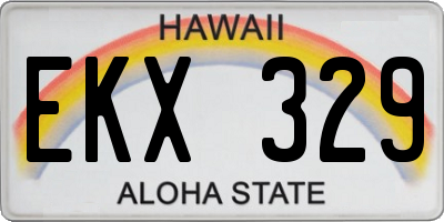 HI license plate EKX329