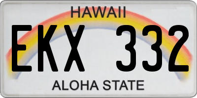 HI license plate EKX332