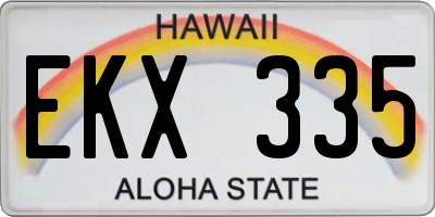 HI license plate EKX335