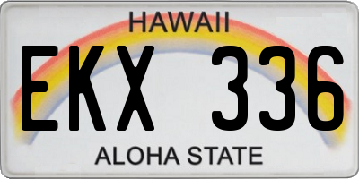 HI license plate EKX336