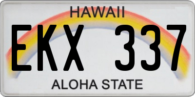 HI license plate EKX337
