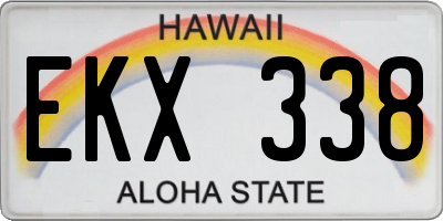 HI license plate EKX338