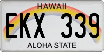 HI license plate EKX339
