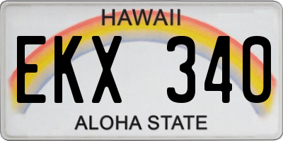 HI license plate EKX340