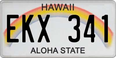 HI license plate EKX341