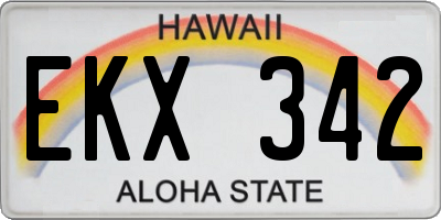 HI license plate EKX342