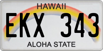 HI license plate EKX343