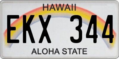 HI license plate EKX344