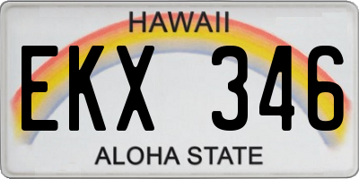 HI license plate EKX346
