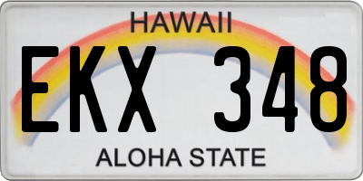 HI license plate EKX348