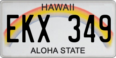 HI license plate EKX349