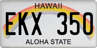 HI license plate EKX350