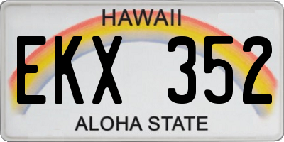 HI license plate EKX352