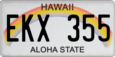 HI license plate EKX355