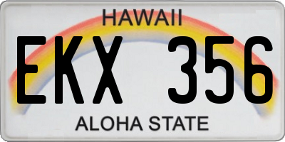 HI license plate EKX356
