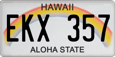 HI license plate EKX357