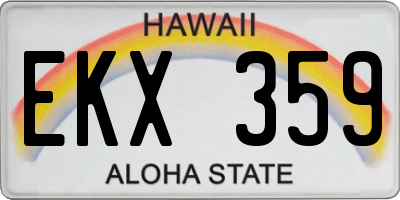 HI license plate EKX359