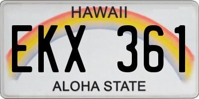 HI license plate EKX361