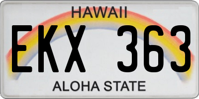 HI license plate EKX363