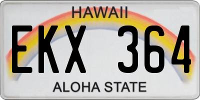 HI license plate EKX364