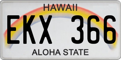 HI license plate EKX366