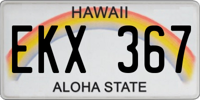 HI license plate EKX367
