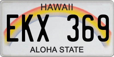 HI license plate EKX369