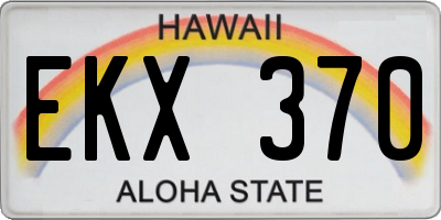HI license plate EKX370
