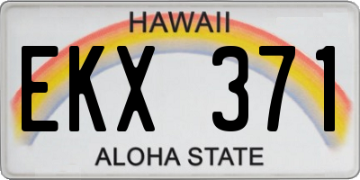 HI license plate EKX371