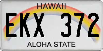HI license plate EKX372