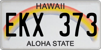 HI license plate EKX373