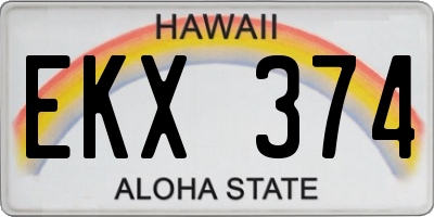 HI license plate EKX374