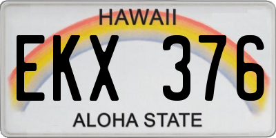 HI license plate EKX376