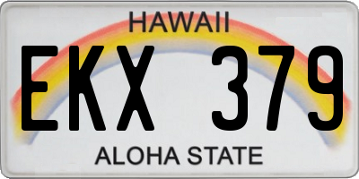 HI license plate EKX379