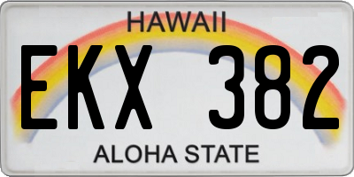 HI license plate EKX382