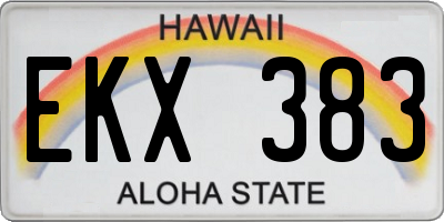 HI license plate EKX383