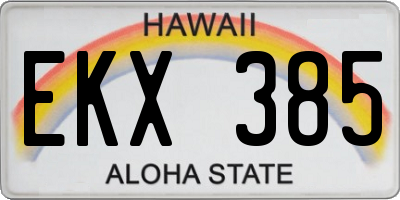 HI license plate EKX385