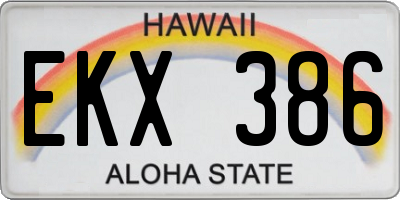 HI license plate EKX386