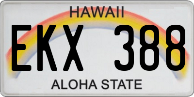 HI license plate EKX388