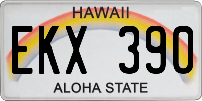 HI license plate EKX390