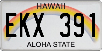 HI license plate EKX391