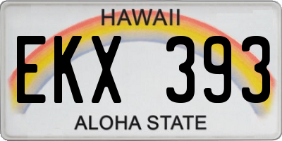 HI license plate EKX393