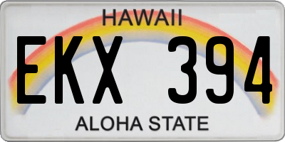 HI license plate EKX394